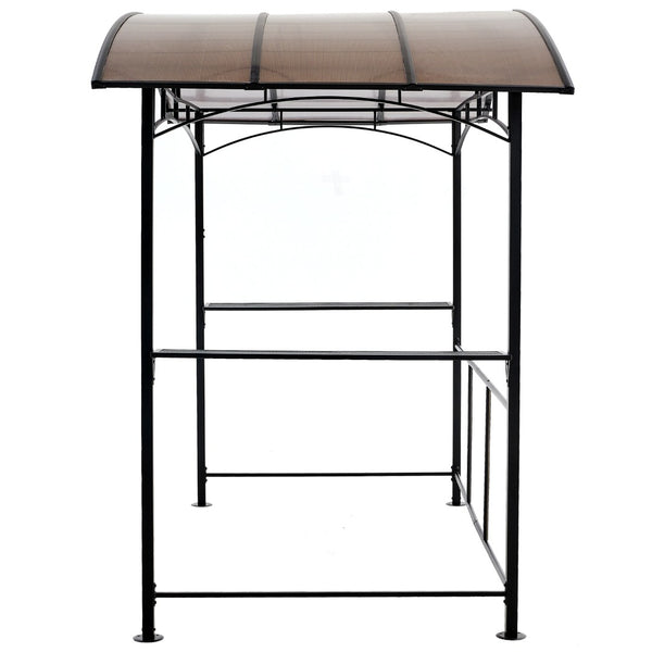 English Elm Grill Gazebo Outdoor Steel Hardtop Canopy with Uv Protection and Built-in Side Shelves W465S00025