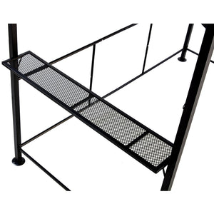 English Elm Grill Gazebo Outdoor Steel Hardtop Canopy with Uv Protection and Built-in Side Shelves W465S00025