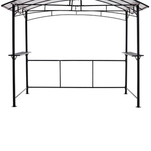 English Elm Grill Gazebo Outdoor Steel Hardtop Canopy with Uv Protection and Built-in Side Shelves W465S00025