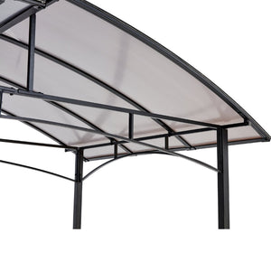 English Elm Grill Gazebo Outdoor Steel Hardtop Canopy with Uv Protection and Built-in Side Shelves W465S00025