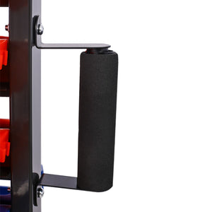 English Elm 90 Bin Double Sided Rolling Steel Parts Rack with Locking Casters for Garage Workshops W465S00026