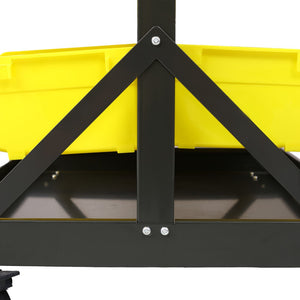 English Elm 90 Bin Double Sided Rolling Steel Parts Rack with Locking Casters for Garage Workshops W465S00026