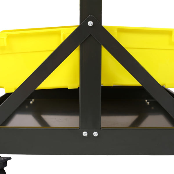 English Elm 90 Bin Double Sided Rolling Steel Parts Rack with Locking Casters for Garage Workshops W465S00026