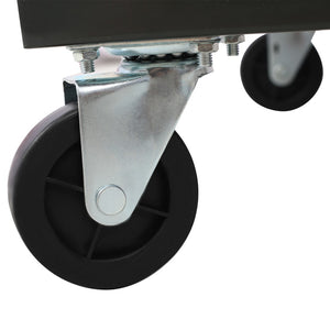 English Elm 90 Bin Double Sided Rolling Steel Parts Rack with Locking Casters for Garage Workshops W465S00026