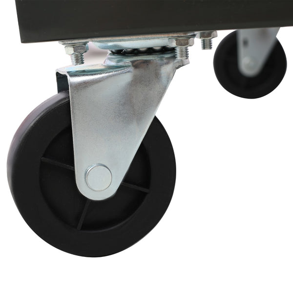 English Elm 90 Bin Double Sided Rolling Steel Parts Rack with Locking Casters for Garage Workshops W465S00026