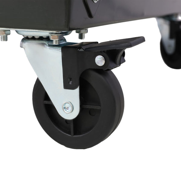 English Elm 90 Bin Double Sided Rolling Steel Parts Rack with Locking Casters for Garage Workshops W465S00026