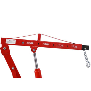English Elm 2 Ton Hydraulic Shop Crane Heavy Duty Folding Boom Steel Frame with Swivel Casters W465S00028