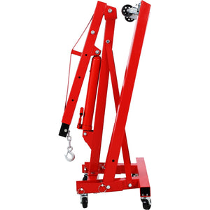 English Elm 2 Ton Hydraulic Shop Crane Heavy Duty Folding Boom Steel Frame with Swivel Casters W465S00028
