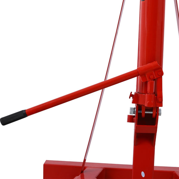 English Elm 2 Ton Hydraulic Shop Crane Heavy Duty Folding Boom Steel Frame with Swivel Casters W465S00028