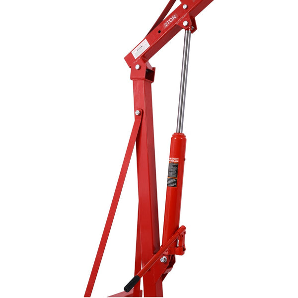 English Elm 2 Ton Hydraulic Shop Crane Heavy Duty Folding Boom Steel Frame with Swivel Casters W465S00028