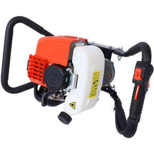 English Elm V-type 52cc Gas Powered One Man Post Hole Digger with Three Auger Bits Included W465S00044