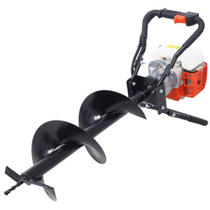 English Elm V-type 52cc Gas Powered One Man Post Hole Digger with Three Auger Bits Included W465S00044