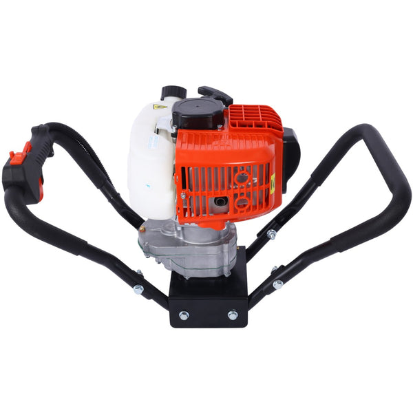 English Elm V-type 52cc Gas Powered One Man Post Hole Digger with Three Auger Bits Included W465S00044