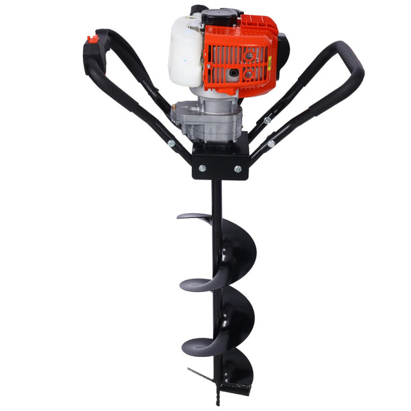 English Elm V-type 52cc Gas Powered One Man Post Hole Digger with Three Auger Bits Included W465S00044