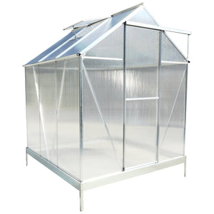 English Elm 6.3'*6.2'*7' Polycarbonate Walk-in Greenhouse Aluminum Frame with Gutter Vent W465S00069
