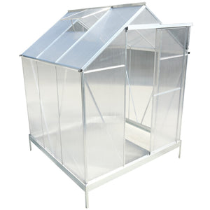 English Elm 6.3'*6.2'*7' Polycarbonate Walk-in Greenhouse Aluminum Frame with Gutter Vent W465S00069