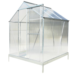English Elm 6.3'*6.2'*7' Polycarbonate Walk-in Greenhouse Aluminum Frame with Gutter Vent W465S00069