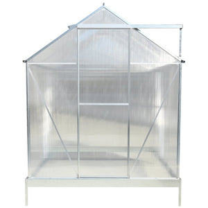 English Elm 6.3'*6.2'*7' Polycarbonate Walk-in Greenhouse Aluminum Frame with Gutter Vent W465S00069