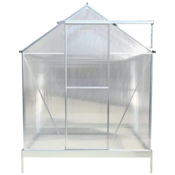 English Elm 6.3'*6.2'*7' Polycarbonate Walk-in Greenhouse Aluminum Frame with Gutter Vent W465S00069
