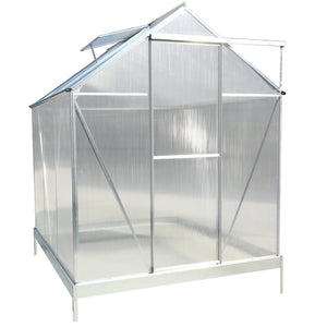 English Elm 6.3'*6.2'*7' Polycarbonate Walk-in Greenhouse Aluminum Frame with Gutter Vent W465S00069