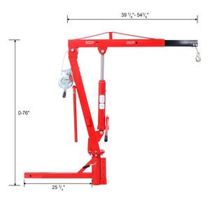 English Elm 500lb Hitch Mount Jib Crane Hydraulic Swivel Lift for Truck Bed Engine Pwc Cargo W465S00077