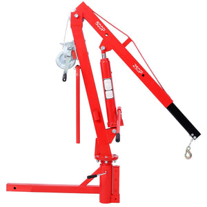 English Elm 500lb Hitch Mount Jib Crane Hydraulic Swivel Lift for Truck Bed Engine Pwc Cargo W465S00077