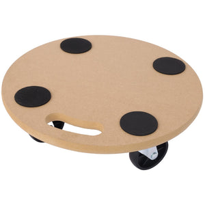 English Elm Furniture Moving Dolly Set of 4 Round Wood Platform Rollers 500 Lb Capacity Each W465S00078