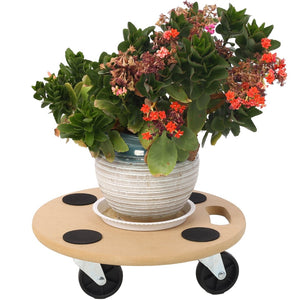 English Elm Furniture Moving Dolly Set of 4 Round Wood Platform Rollers 500 Lb Capacity Each W465S00078