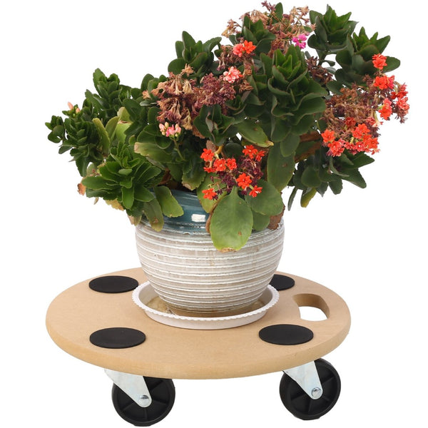 English Elm Furniture Moving Dolly Set of 4 Round Wood Platform Rollers 500 Lb Capacity Each W465S00078