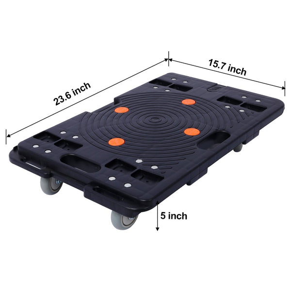 English Elm 4pcs Interlocking Moving Dollies Heavy Duty Steel Pp Frame 330 Lb Swivel Caster Set W465S00079