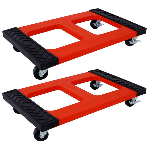 English Elm Poly Heavy Duty Moving Dollies Set of Two with Diamond Tread Grip and Floor Protection W465S00080