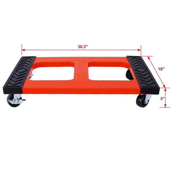 English Elm Poly Heavy Duty Moving Dollies Set of Two with Diamond Tread Grip and Floor Protection W465S00080