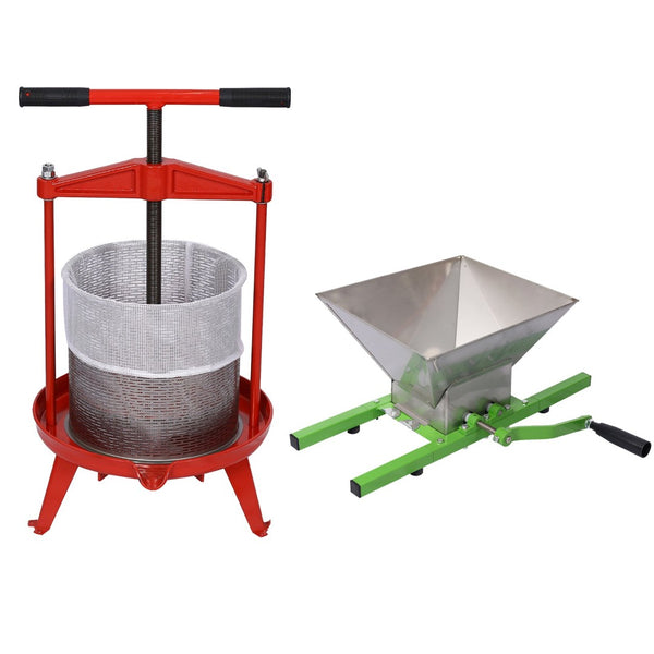 English Elm Fruit Wine Press Crusher Heavy Duty Stainless Steel Manual Juicer for Home Use W465S00086