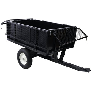 English Elm Atv Tow Behind Steel Dump Cart 750lb Capacity Utility Hauler for Tractors and Mowers W465S00128
