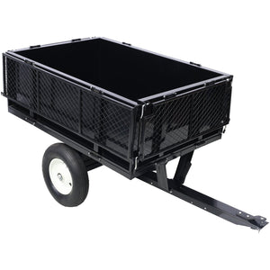 English Elm Atv Tow Behind Steel Dump Cart 750lb Capacity Utility Hauler for Tractors and Mowers W465S00128
