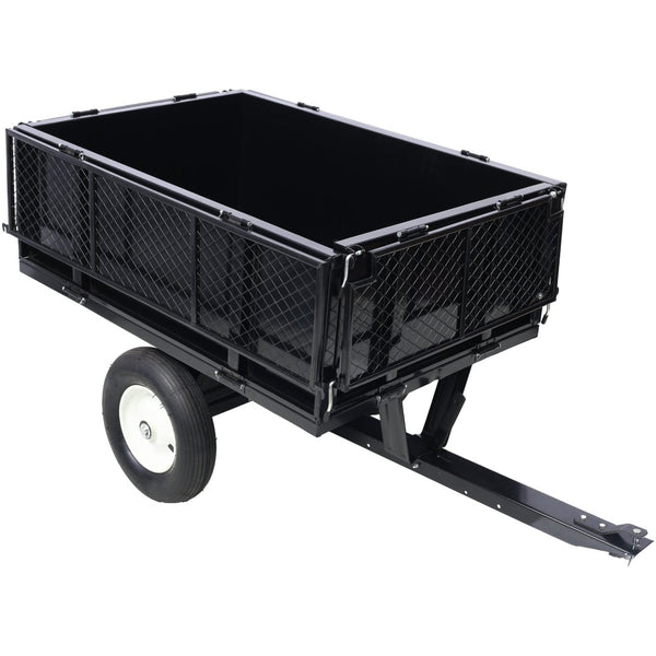 English Elm Atv Tow Behind Steel Dump Cart 750lb Capacity Utility Hauler for Tractors and Mowers W465S00128