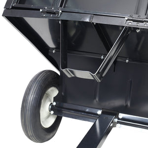 English Elm Atv Tow Behind Steel Dump Cart 750lb Capacity Utility Hauler for Tractors and Mowers W465S00128
