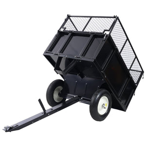 English Elm Atv Tow Behind Steel Dump Cart 750lb Capacity Utility Hauler for Tractors and Mowers W465S00128