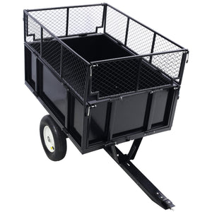 English Elm Atv Tow Behind Steel Dump Cart 750lb Capacity Utility Hauler for Tractors and Mowers W465S00128