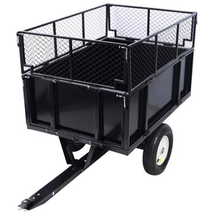 English Elm Atv Tow Behind Steel Dump Cart 750lb Capacity Utility Hauler for Tractors and Mowers W465S00128