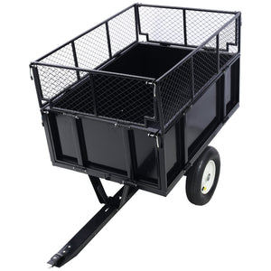 English Elm Atv Tow Behind Steel Dump Cart 750lb Capacity Utility Hauler for Tractors and Mowers W465S00128