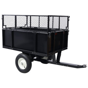 English Elm Atv Tow Behind Steel Dump Cart 750lb Capacity Utility Hauler for Tractors and Mowers W465S00128
