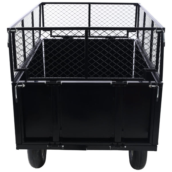 English Elm Atv Tow Behind Steel Dump Cart 750lb Capacity Utility Hauler for Tractors and Mowers W465S00128