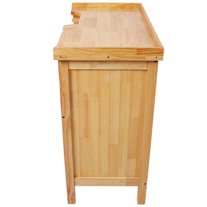 English Elm Solid Hardwood Jewelry Workbench with Three Drawers Pull Out Tray and Reversible Arm Supports W465S00136
