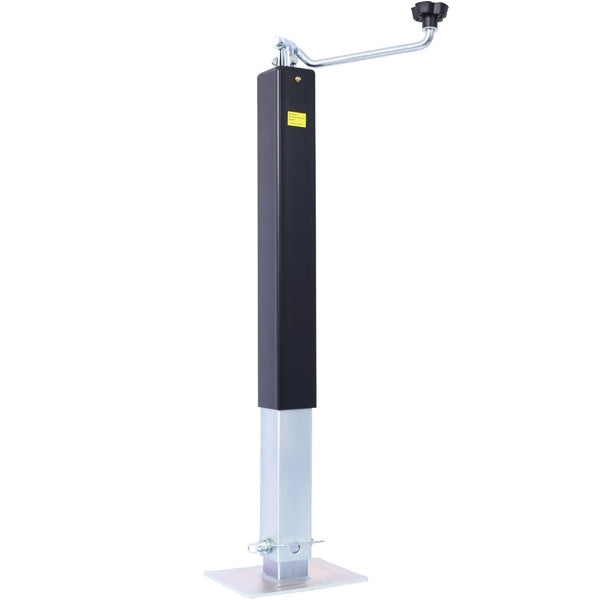 English Elm 8,000 Lbs Weld-on Drop Leg Trailer Jack with Zinc Inner Tube and Top Wind Design W465S00137