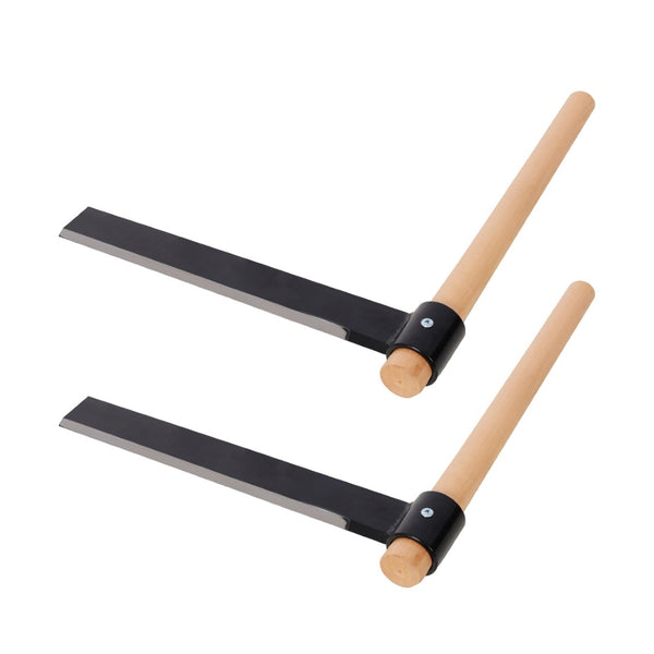 English Elm 2pack Heavy Duty Froe Splitting Tool Set with Ergonomic Wood Handle and Steel Blade W465S00139