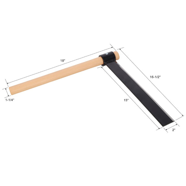 English Elm 2pack Heavy Duty Froe Splitting Tool Set with Ergonomic Wood Handle and Steel Blade W465S00139
