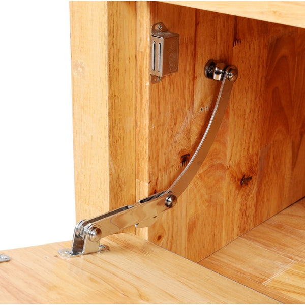 English Elm 62-1/2" Solid Rubberwood Workbench Butcher Block Top Integrated Vise 8 Drawers W465S00142