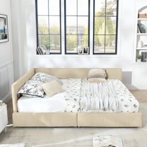 English Elm 2621Q-Bge2-B1 Queen Daybed Velvet Eucalyptus Frame Mid-Century Storage Bed W487P233207