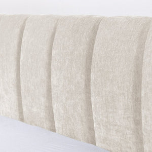 English Elm 2622K-Bge-A1 Chenille Upholstered King Storage Bed Low Profile Platform Bedroom Frame W487P355187